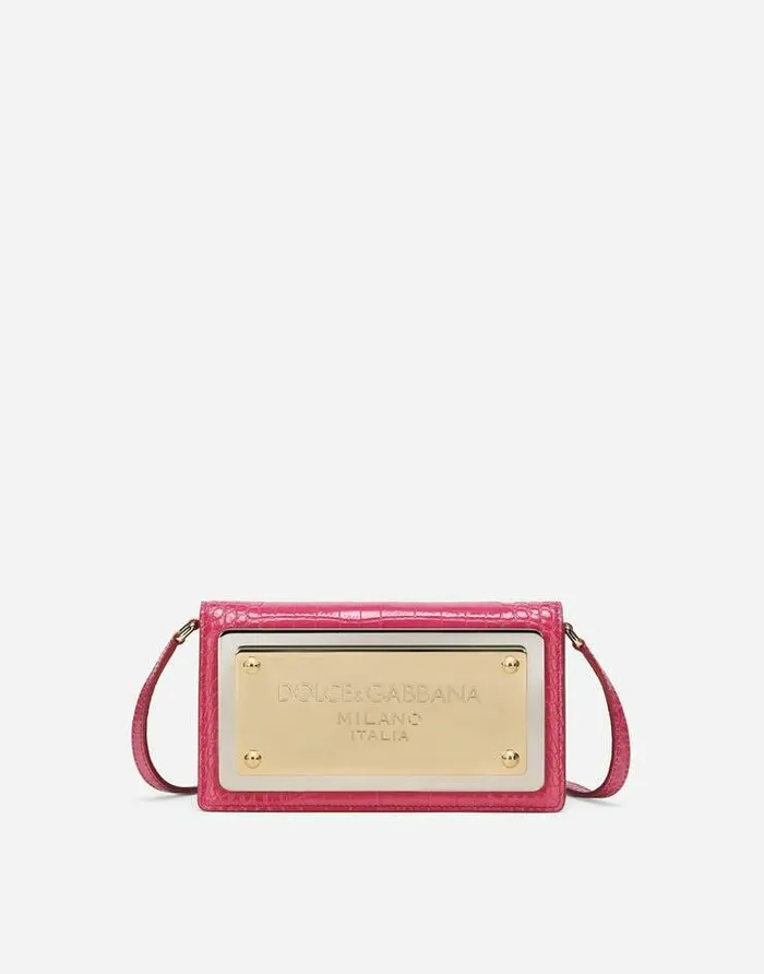 Dolce and Gabbana Clutches Mini And Micro Bags Women Phone Bag With Branded Maxiplate Fuchsia Dolce and Gabbana Clutches Mini And Micro Bags Women Phone Bag With Branded Maxiplate Fuchsia