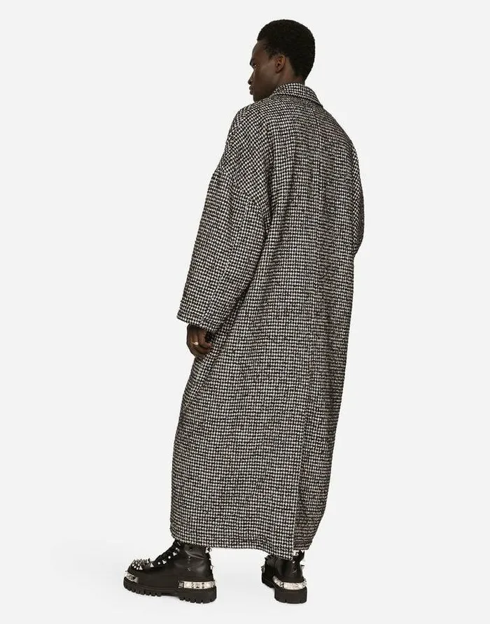 Dolce and Gabbana Coats And Jackets Men Doublebreasted Wool Houndstooth Coat Multicolor Dolce and Gabbana Coats And Jackets Men Doublebreasted Wool Houndstooth Coat Multicolor