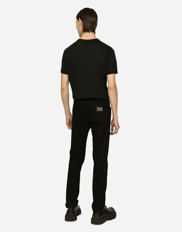 Dolce and Gabbana Denim Men Black Wash Slimfit Stretch Jeans Multicolor