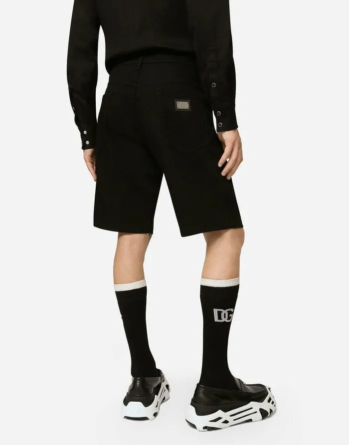 Dolce and Gabbana Denim Men Black Wash Stretch Denim Shorts Multicolor Dolce and Gabbana Denim Men Black Wash Stretch Denim Shorts Multicolor