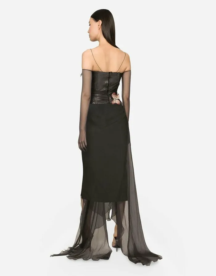 Dolce and Gabbana Dresses Women KIM DOLCEandGABBANA Long Chiffon Dress With Butterflies Grey Dolce and Gabbana Dresses Women KIM DOLCEandGABBANA Long Chiffon Dress With Butterflies Grey