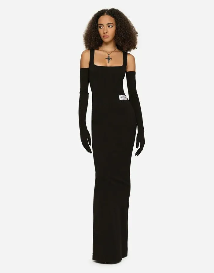 Dolce and Gabbana Dresses Women KIM DOLCEandGABBANA Long Jersey Milano Rib Dress Black Dolce and Gabbana Dresses Women KIM DOLCEandGABBANA Long Jersey Milano Rib Dress Black