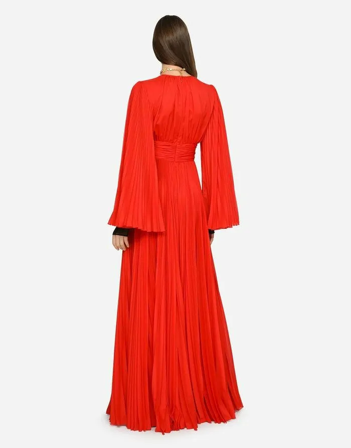 Dolce and Gabbana Dresses Women Long Chiffon Dress Red
