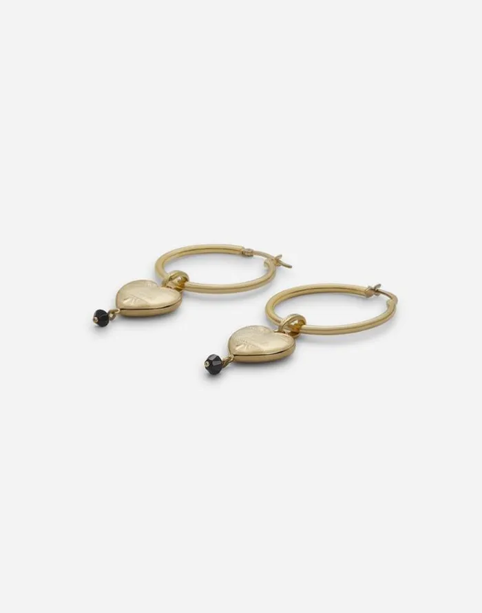 Dolce and Gabbana Earrings Women Hoop Earrings With Heart Pendant Gold