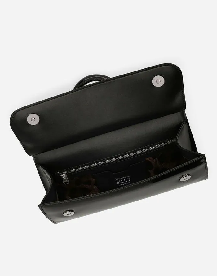 Dolce and Gabbana Handbags Women KIM DOLCEandGABBANA Polished Calfskin Sicily Bag Black Dolce and Gabbana Handbags Women KIM DOLCEandGABBANA Polished Calfskin Sicily Bag Black