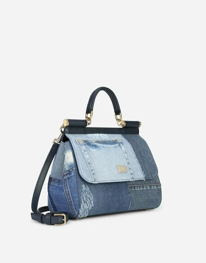 Dolce and Gabbana Handbags Women Large Sicily Handbag Denim Dolce and Gabbana Handbags Women Large Sicily Handbag Denim