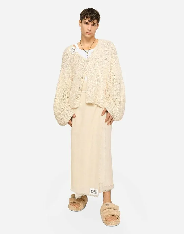Dolce and Gabbana Scarves And Silks Men Linen Sarong Beige Dolce and Gabbana Scarves And Silks Men Linen Sarong Beige