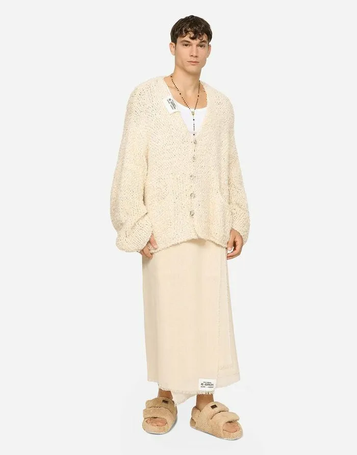 Dolce and Gabbana Scarves And Silks Men Linen Sarong Beige Dolce and Gabbana Scarves And Silks Men Linen Sarong Beige