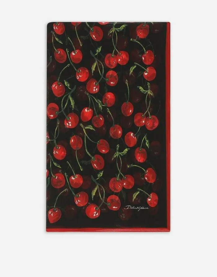 Dolce and Gabbana Scarves And Silks Women Cherryprint Silk Scarf 120215200 Multicolor Dolce and Gabbana Scarves And Silks Women Cherryprint Silk Scarf 120215200 Multicolor