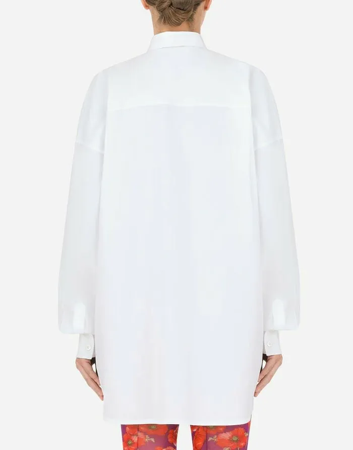 Dolce and Gabbana Shirts And Tops Women Cotton Shirt With DG Logo White Dolce and Gabbana Shirts And Tops Women Cotton Shirt With DG Logo White