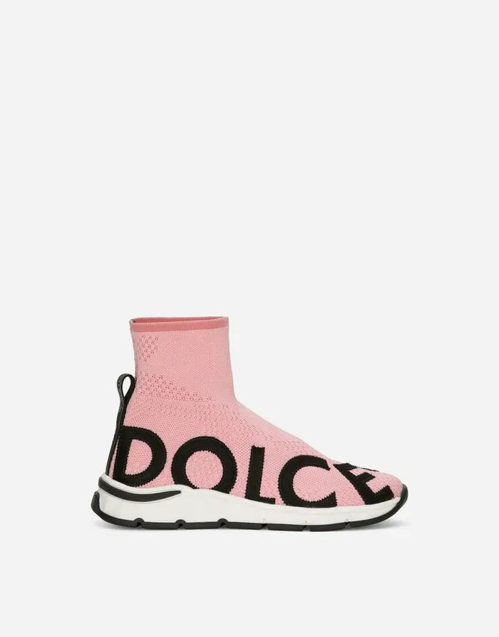 Dolce and Gabbana Shoes 2438 Children Sorrento 20 Stretch Mesh Hightop Sneakers Pink Dolce and Gabbana Shoes 2438 Children Sorrento 20 Stretch Mesh Hightop Sneakers Pink