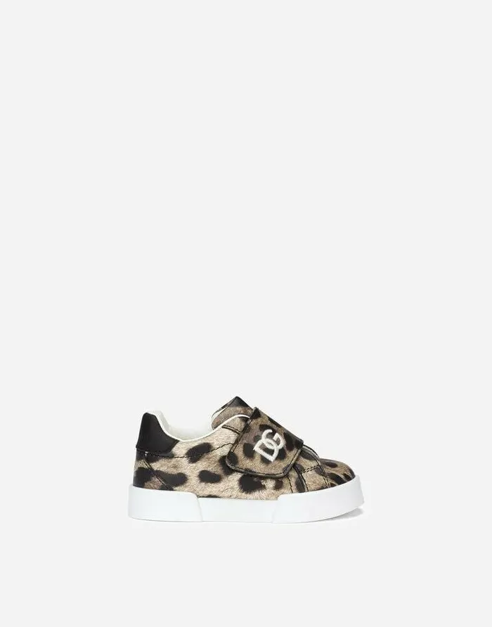Dolce and Gabbana Shoes For First Steps 1926 Children Kids First Steps Portofino Sneakers With Leopard Print Animal Print Dolce and Gabbana Shoes For First Steps 1926 Children Kids First Steps Portofino Sneakers With Leopard Print Animal Print