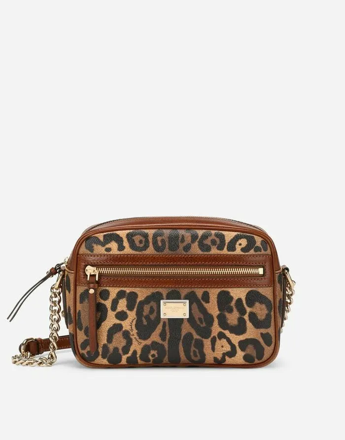 Dolce and Gabbana Shoulder And Crossbody Bags WomenMen Medium Crossbody Bag In Leopardprint Crespo With Branded Plate Multicolor Dolce and Gabbana Shoulder And Crossbody Bags WomenMen Medium Crossbody Bag In Leopardprint Crespo With Branded Plate Multicolor