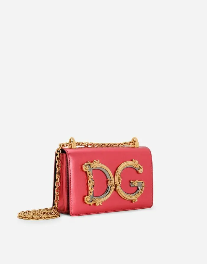 Dolce and Gabbana Shoulder And Crossbody Bags Women Nappa Mordore Leather DG Girls Bag Fuchsia Dolce and Gabbana Shoulder And Crossbody Bags Women Nappa Mordore Leather DG Girls Bag Fuchsia