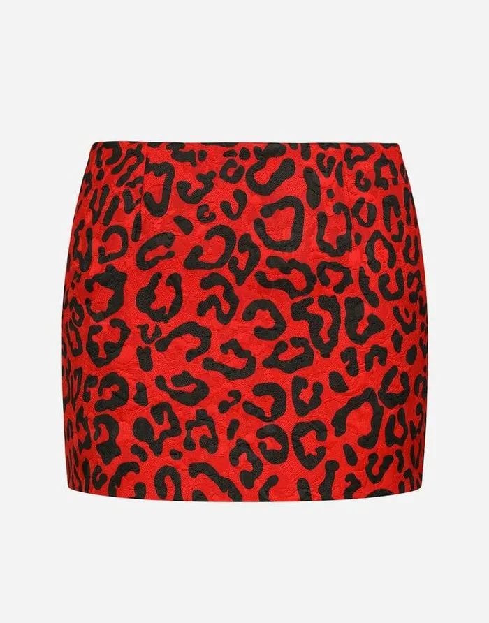 Dolce and Gabbana Skirts Women Leopardprint Brocade Miniskirt Multicolor