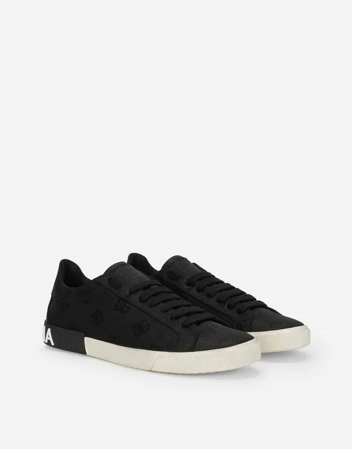Dolce and Gabbana Sneakers Men Cordura Portofino Vintage Sneakers Black