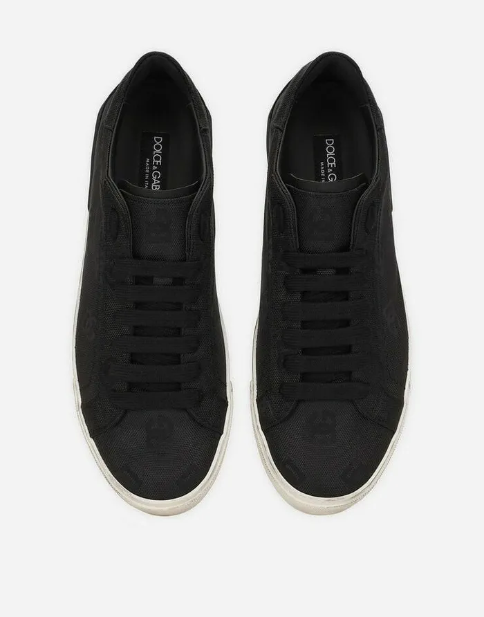 Dolce and Gabbana Sneakers Men Cordura Portofino Vintage Sneakers Black