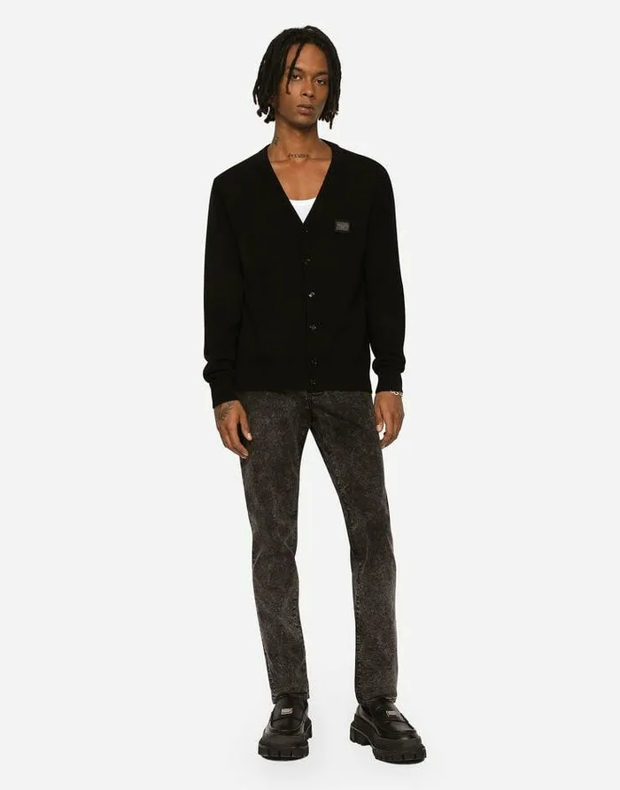 Dolce and Gabbana Sweaters And Cardigans Men Cashmere And Wool Cardigan With Branded Tag Black Dolce and Gabbana Sweaters And Cardigans Men Cashmere And Wool Cardigan With Branded Tag Black
