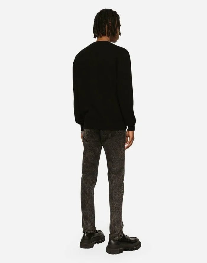 Dolce and Gabbana Sweaters And Cardigans Men Cashmere And Wool Cardigan With Branded Tag Black Dolce and Gabbana Sweaters And Cardigans Men Cashmere And Wool Cardigan With Branded Tag Black