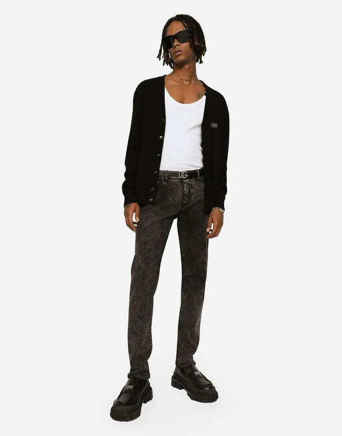 Dolce and Gabbana Sweaters And Cardigans Men Cashmere And Wool Cardigan With Branded Tag Black Dolce and Gabbana Sweaters And Cardigans Men Cashmere And Wool Cardigan With Branded Tag Black