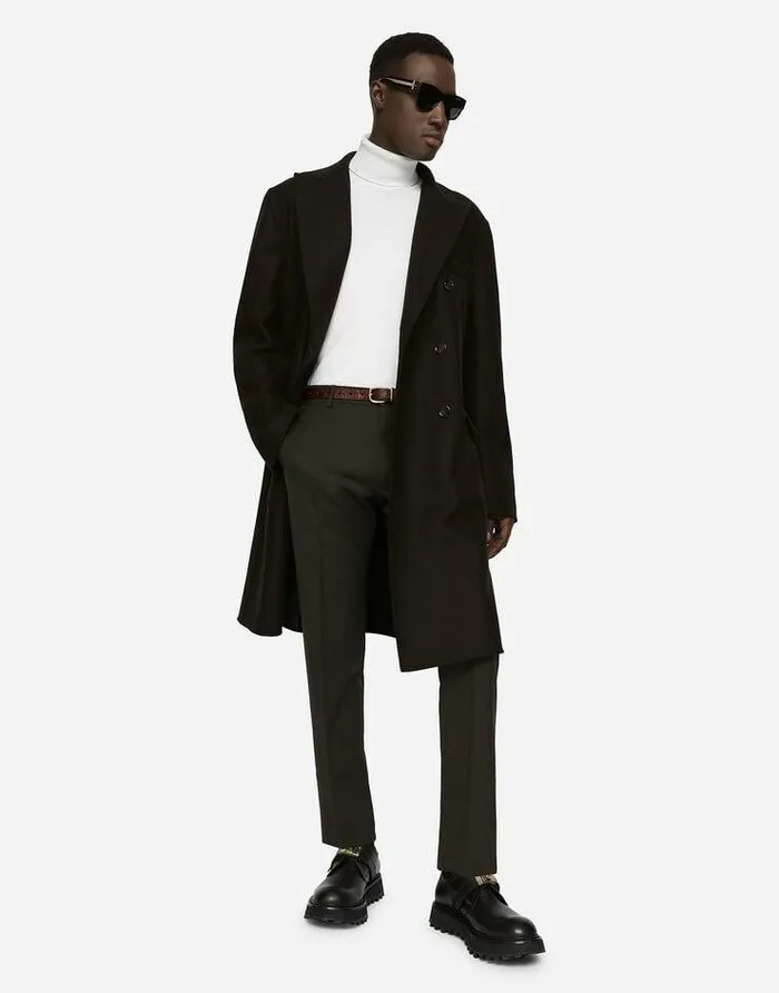 Dolce and Gabbana Sweaters And Cardigans Men Turtleneck Sweater In Virgin Wool White