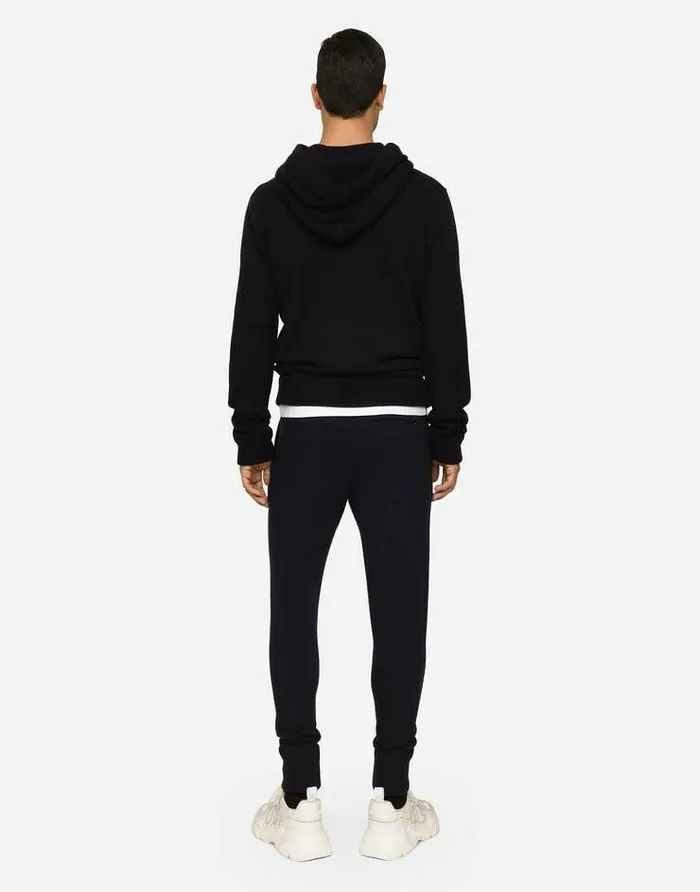Dolce and Gabbana Sweaters And Cardigans Men Wool And Cashmere Hooded Sweater Blue Dolce and Gabbana Sweaters And Cardigans Men Wool And Cashmere Hooded Sweater Blue