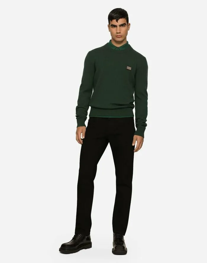 Dolce and Gabbana Sweaters And Cardigans Men Wool And Cashmere Roundneck Sweater Multicolor Dolce and Gabbana Sweaters And Cardigans Men Wool And Cashmere Roundneck Sweater Multicolor