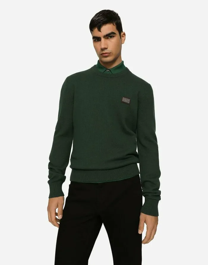 Dolce and Gabbana Sweaters And Cardigans Men Wool And Cashmere Roundneck Sweater Multicolor Dolce and Gabbana Sweaters And Cardigans Men Wool And Cashmere Roundneck Sweater Multicolor