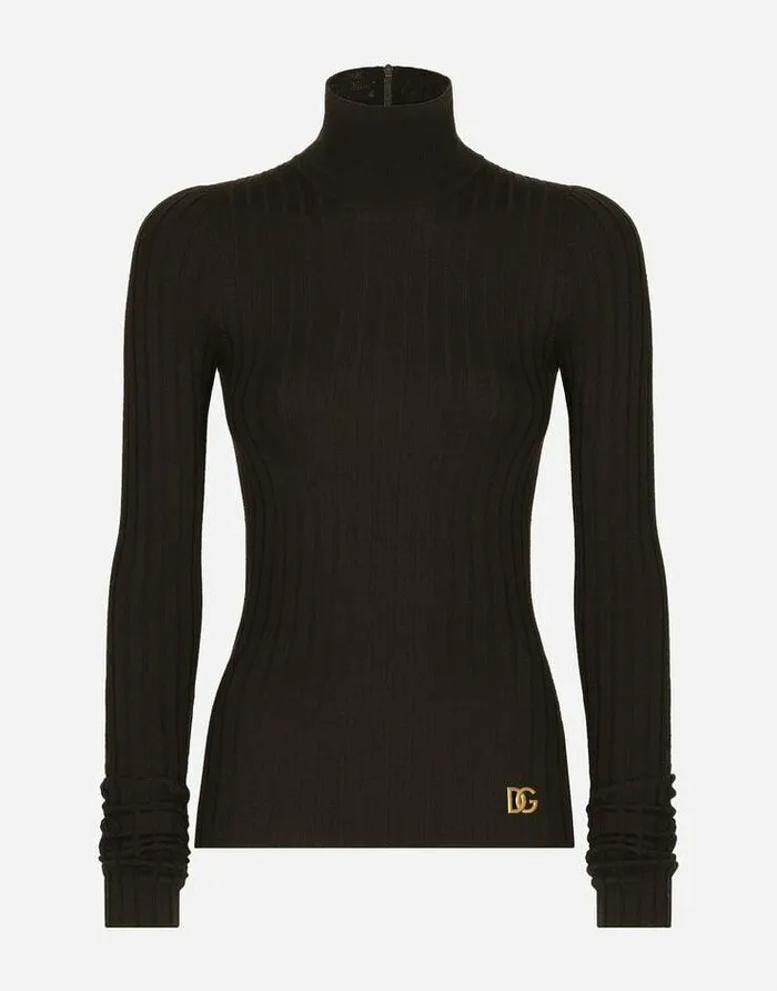 Dolce and Gabbana Sweaters And Cardigans Women Cashmere Turtleneck Sweater Brown Dolce and Gabbana Sweaters And Cardigans Women Cashmere Turtleneck Sweater Brown