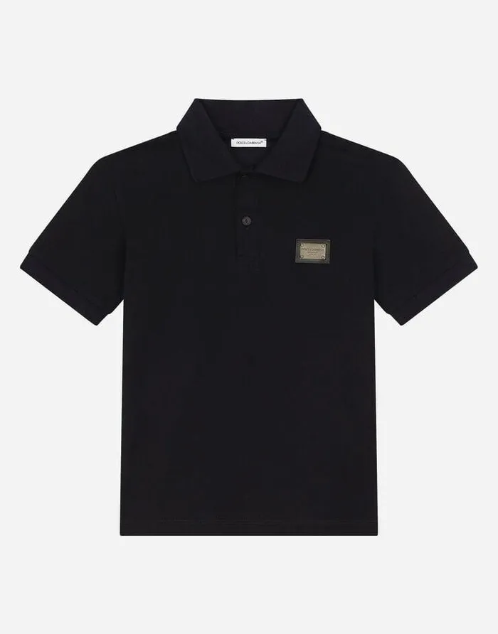 Dolce and Gabbana TShirts And Sweatshirts Children Piqu Poloshirt With Logo Tag Blue Dolce and Gabbana TShirts And Sweatshirts Children Piqu Poloshirt With Logo Tag Blue