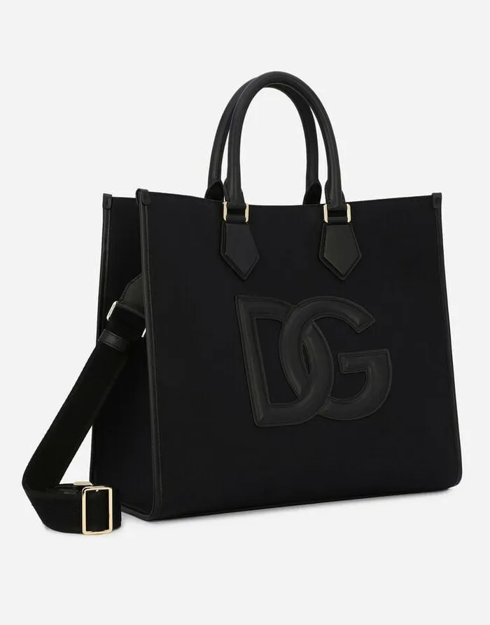 Dolce and Gabbana Totes WomenMen Canvas Shopper With Calfskin Nappa Details Black Dolce and Gabbana Totes WomenMen Canvas Shopper With Calfskin Nappa Details Black