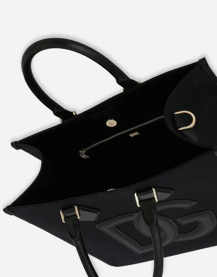 Dolce and Gabbana Totes WomenMen Canvas Shopper With Calfskin Nappa Details Black Dolce and Gabbana Totes WomenMen Canvas Shopper With Calfskin Nappa Details Black