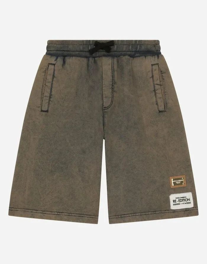Dolce and Gabbana Trousers And Shorts Children Basket Shorts With Reedition Label And Logo Tag Multicolor