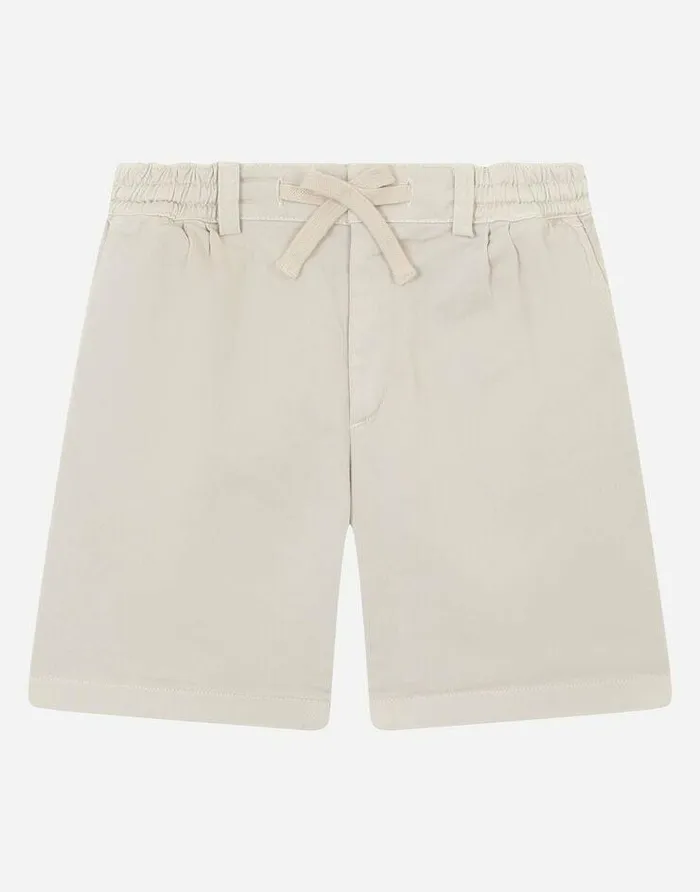 Dolce and Gabbana Trousers And Shorts Children Garmentdyed Drill Shorts With Drawstring Beige