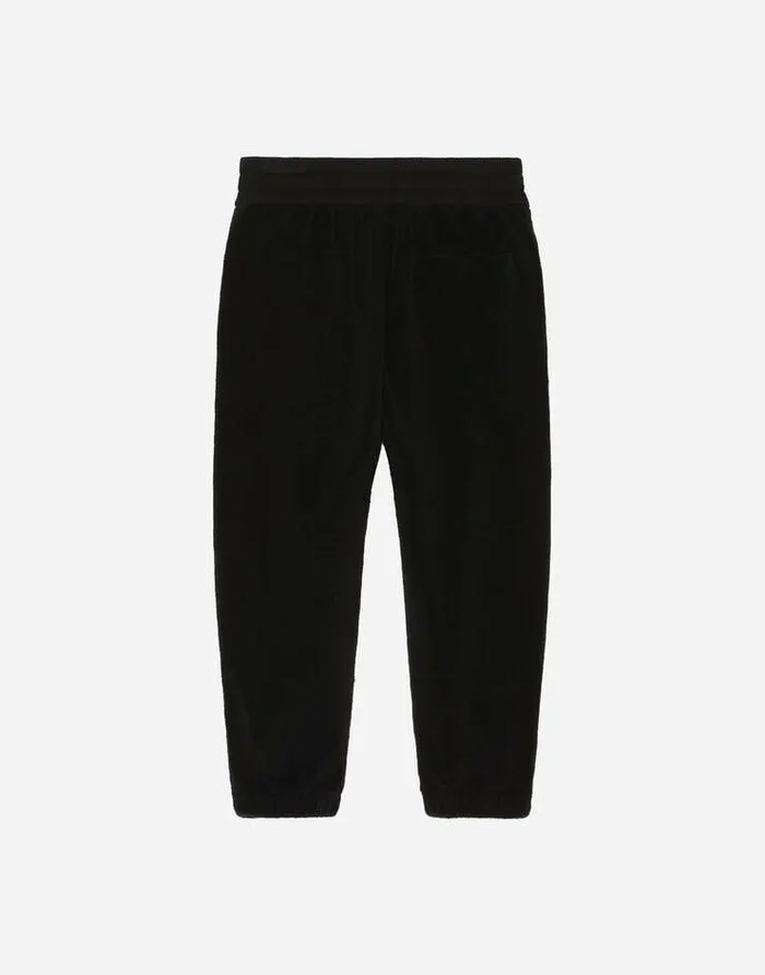 Dolce and Gabbana Trousers And Shorts Children Terrycloth Jogging Pants With Logo Tag Black Dolce and Gabbana Trousers And Shorts Children Terrycloth Jogging Pants With Logo Tag Black