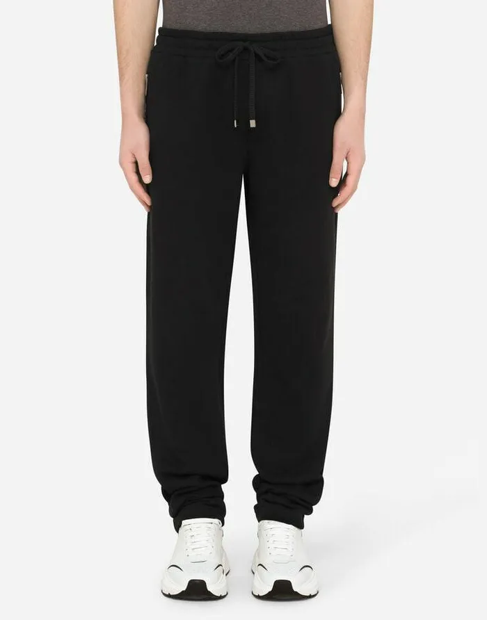 Dolce and Gabbana Trousers And Shorts Men Cotton Sweatpants Black