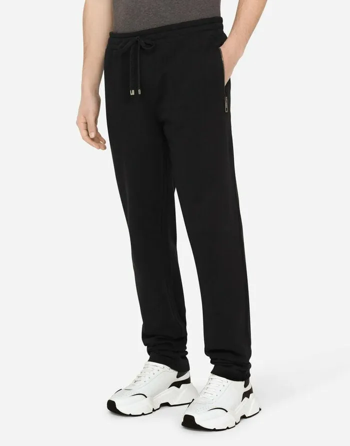 Dolce and Gabbana Trousers And Shorts Men Cotton Sweatpants Black