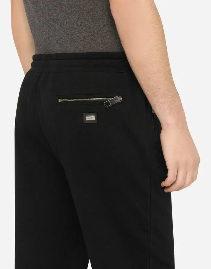 Dolce and Gabbana Trousers And Shorts Men Cotton Sweatpants Black