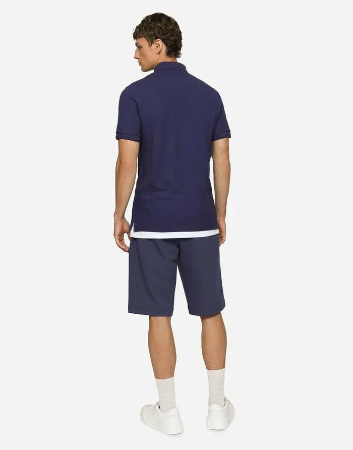 Dolce and Gabbana Trousers And Shorts Men Jersey Jogging Shorts With Embroidery Blue Dolce and Gabbana Trousers And Shorts Men Jersey Jogging Shorts With Embroidery Blue