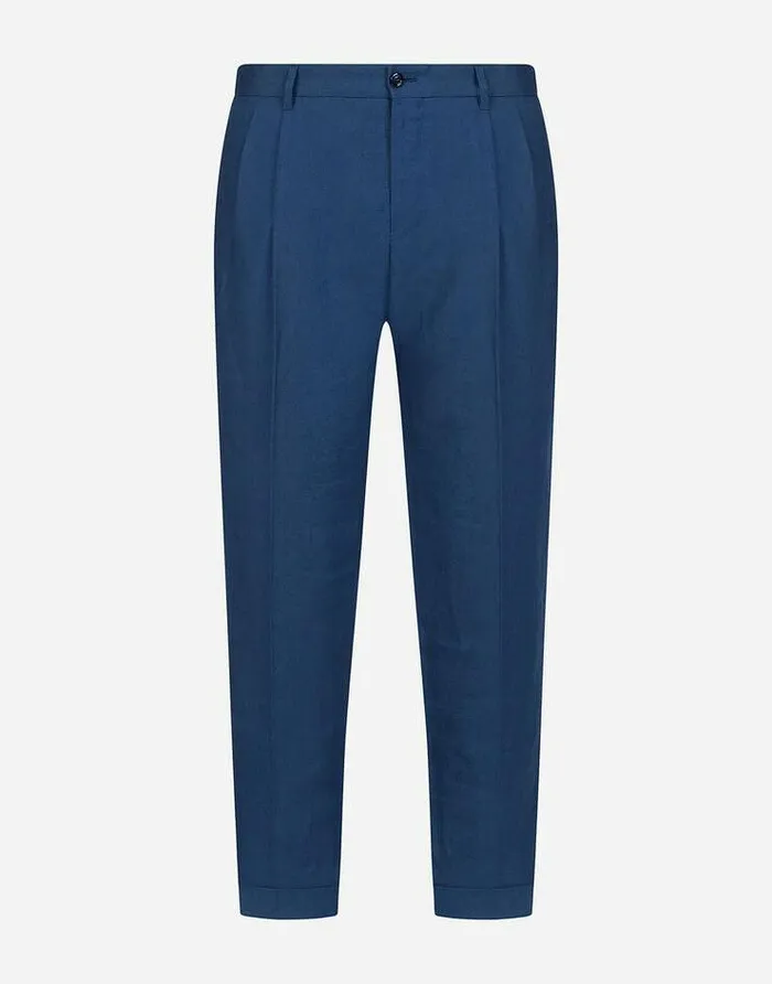 Dolce and Gabbana Trousers And Shorts Men Linen Pants Azure
