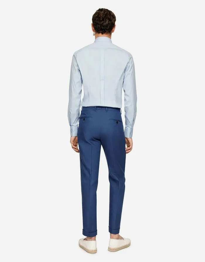Dolce and Gabbana Trousers And Shorts Men Linen Pants Azure Dolce and Gabbana Trousers And Shorts Men Linen Pants Azure