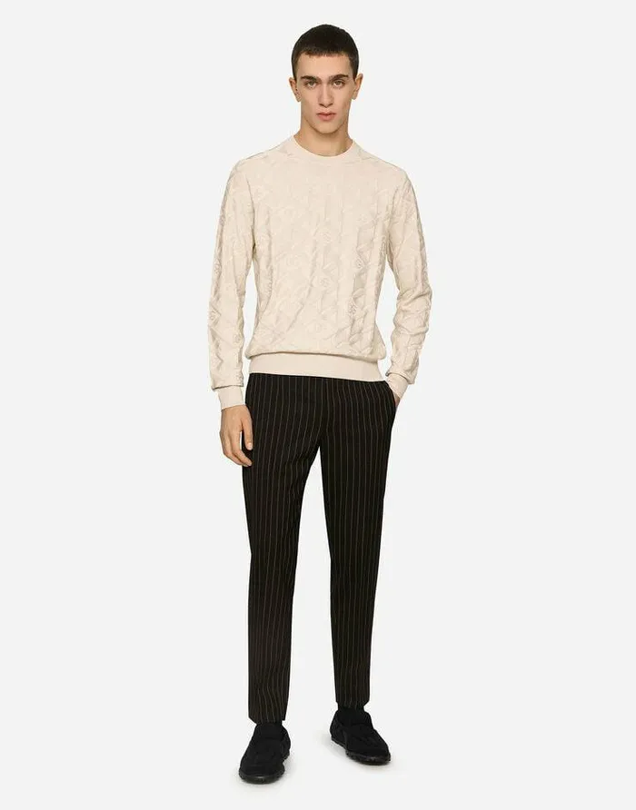 Dolce and Gabbana Trousers And Shorts Men Pinstripe Stretch Wool Pants Multicolor Dolce and Gabbana Trousers And Shorts Men Pinstripe Stretch Wool Pants Multicolor