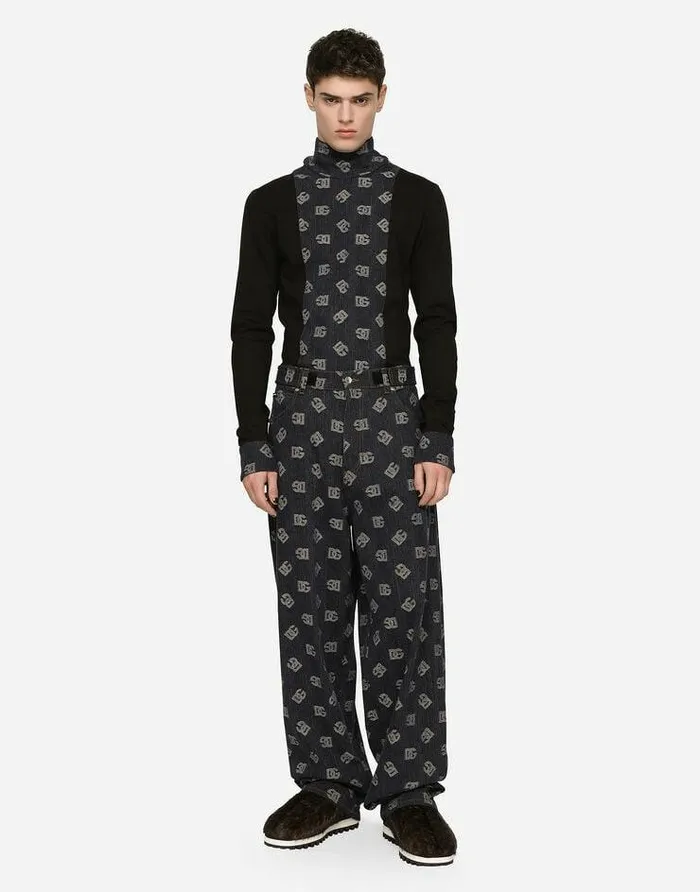 Dolce and Gabbana Trousers And Shorts Men Stretch Cotton Jacquard Pants With DG Logo Blue Dolce and Gabbana Trousers And Shorts Men Stretch Cotton Jacquard Pants With DG Logo Blue