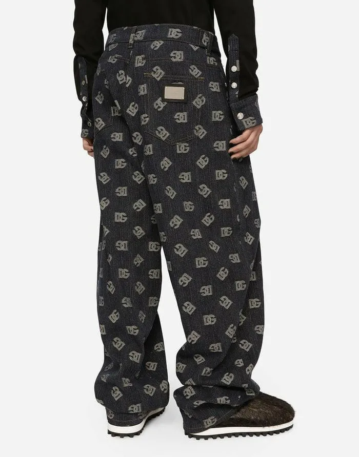 Dolce and Gabbana Trousers And Shorts Men Stretch Cotton Jacquard Pants With DG Logo Blue Dolce and Gabbana Trousers And Shorts Men Stretch Cotton Jacquard Pants With DG Logo Blue