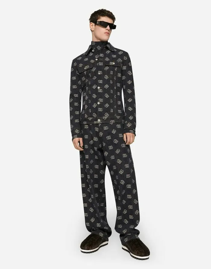Dolce and Gabbana Trousers And Shorts Men Stretch Cotton Jacquard Pants With DG Logo Blue Dolce and Gabbana Trousers And Shorts Men Stretch Cotton Jacquard Pants With DG Logo Blue