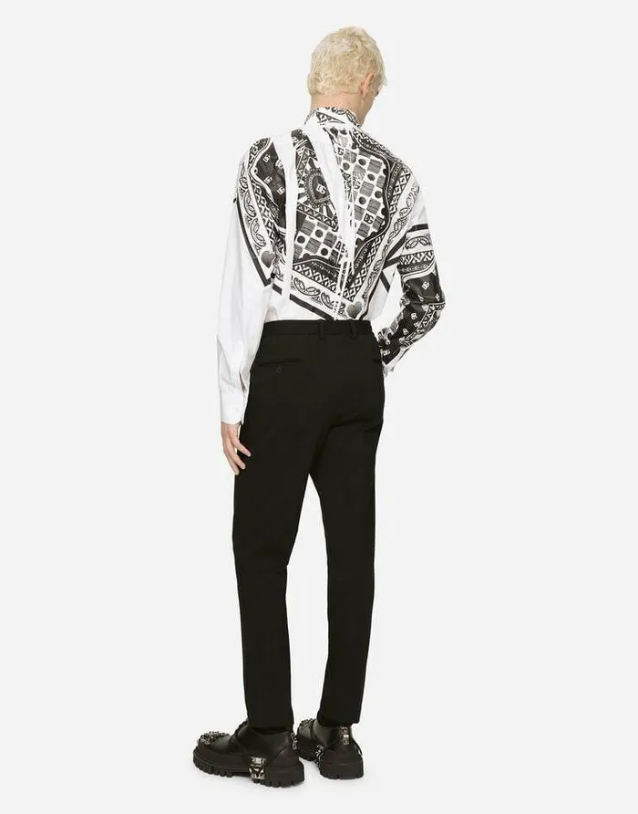 Dolce and Gabbana Trousers And Shorts Men Stretch Jersey Pants Black Dolce and Gabbana Trousers And Shorts Men Stretch Jersey Pants Black