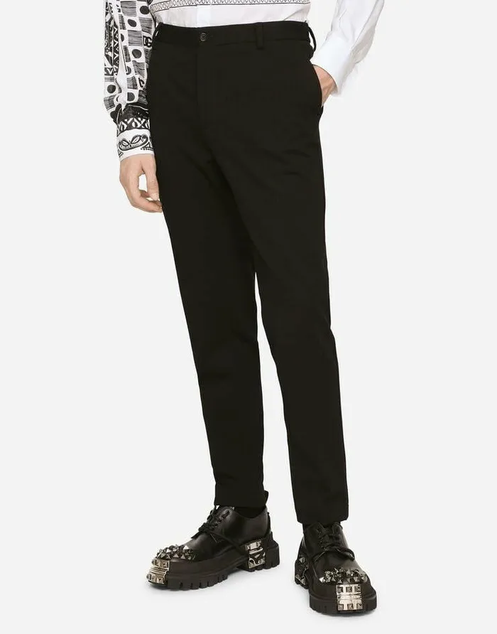 Dolce and Gabbana Trousers And Shorts Men Stretch Jersey Pants Black Dolce and Gabbana Trousers And Shorts Men Stretch Jersey Pants Black