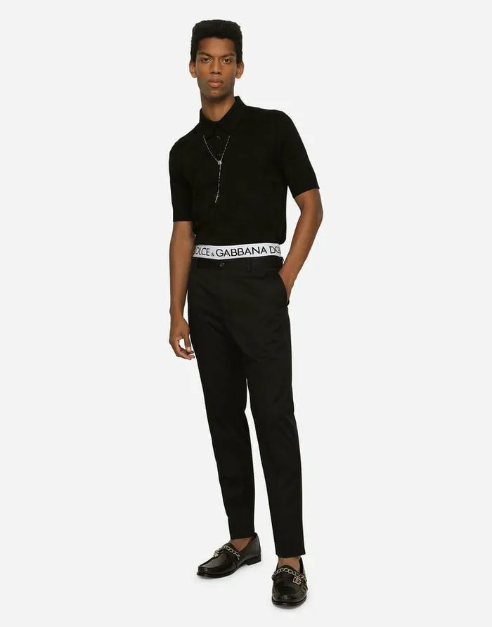 Dolce and Gabbana Trousers And Shorts Men Wool And Silk Pants Black Dolce and Gabbana Trousers And Shorts Men Wool And Silk Pants Black