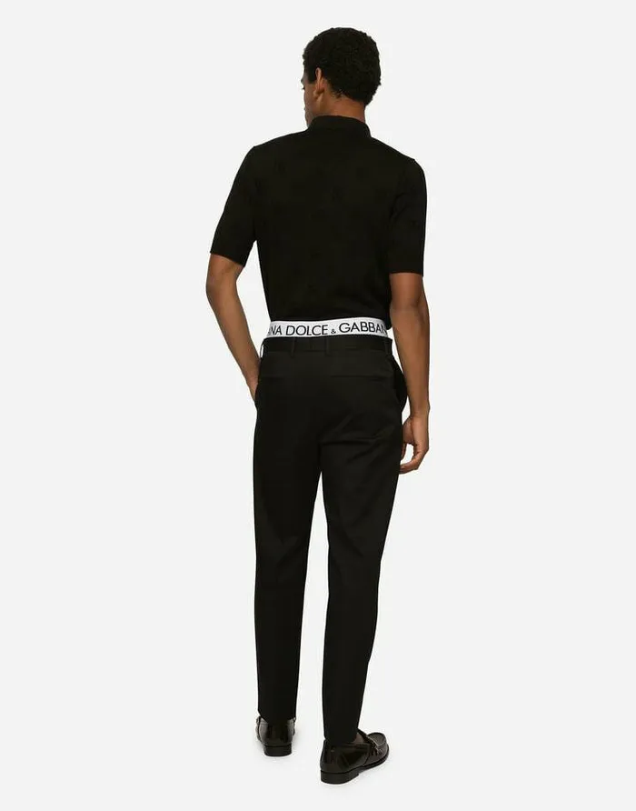 Dolce and Gabbana Trousers And Shorts Men Wool And Silk Pants Black Dolce and Gabbana Trousers And Shorts Men Wool And Silk Pants Black