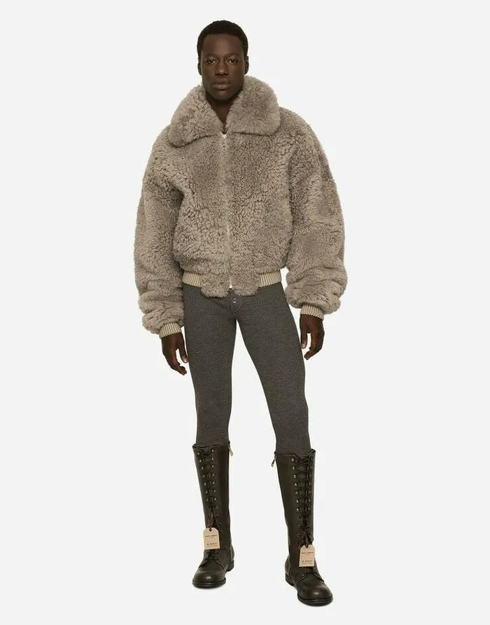 Dolce and Gabbana Trousers And Shorts Men Wool Finerib Leggings With Logo Tag Grey Dolce and Gabbana Trousers And Shorts Men Wool Finerib Leggings With Logo Tag Grey